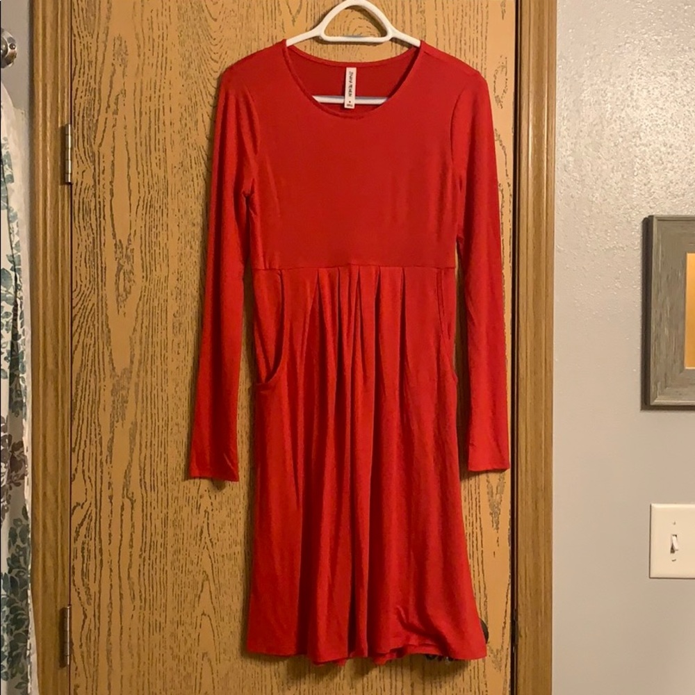 Red Dress with Pockets